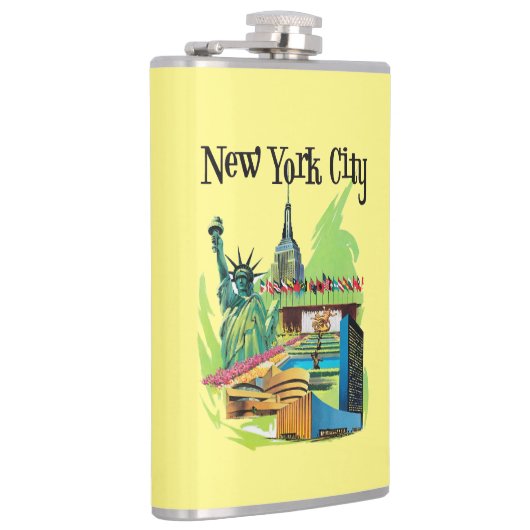 ヴィンテージニューヨーク市の自由旅行アートの像 フラスク (右)