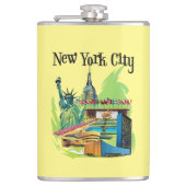 ヴィンテージニューヨーク市の自由旅行アートの像 フラスク (正面)