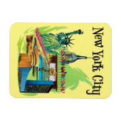 ヴィンテージニューヨーク市の自由旅行アートの像 マグネット (横)