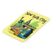 ヴィンテージニューヨーク市の自由旅行アートの像 マグネット (左側)