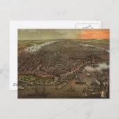 ヴィンテージニューヨーク市絵図(1873) ポストカード (正面/裏面)