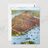 ヴィンテージニューヨーク市絵図(1879) ポストカード (正面/裏面)