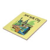 ヴィンテージニューヨーク市自由旅行アートの像 タイル (側面)