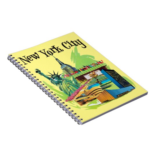 ヴィンテージニューヨーク市自由旅行アートの像 ノートブック (右側)