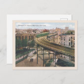 ヴィンテージニューヨーク高架鉄道110通り ポストカード (正面/裏面)