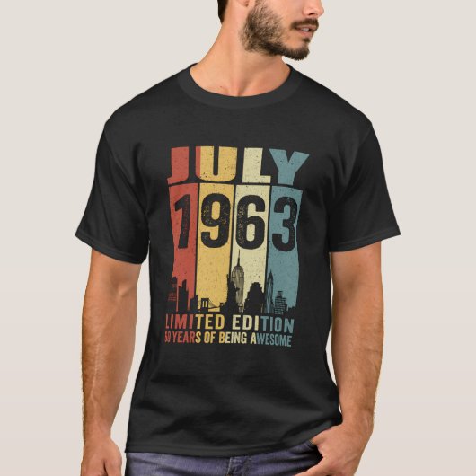 ヴィンテージニューヨーク1963年7月60日誕生 Tシャツ (正面)