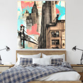 ヴィンテージニューヨーク キャンバスプリント (インサイチュ (寝室))