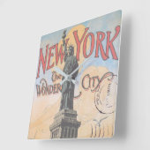 ヴィンテージニューヨーク・スクエア・ウォール・クロック スクエア壁時計 (傾斜)