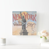 ヴィンテージニューヨーク・スクエア・ウォール・クロック スクエア壁時計 (ホーム)