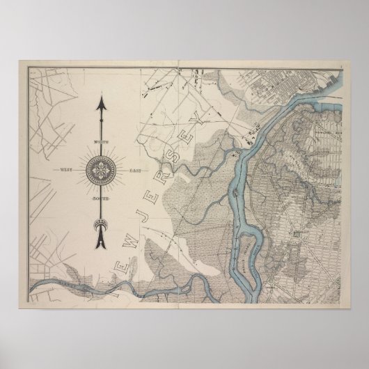 ヴィンテージニューヨーク，スタテン島の地図 ポスター (正面)