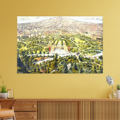 ヴィンテージニューヨーク，セントラルパークの地図1873 キャンバスプリント (インサイチュ (リビング))