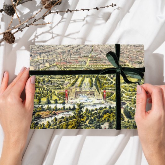 ヴィンテージニューヨーク，セントラルパークの地図1873 ラッピングペーパーシート