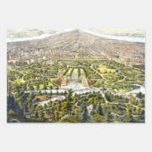 ヴィンテージニューヨーク，セントラルパークの地図1873 ラッピングペーパーシート (正面3)