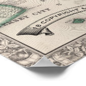 ヴィンテージニューヨーク&ブルックリンの地図1860 ポスター (角)