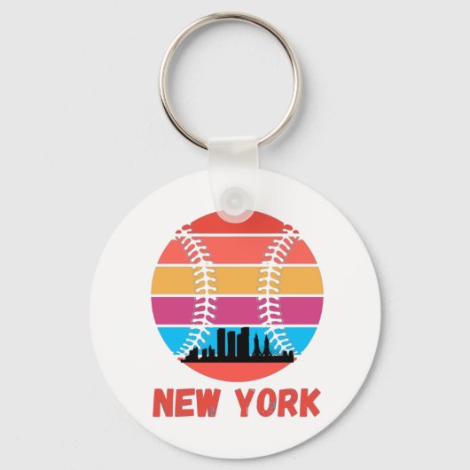 ヴィンテージニューヨークNYシティスカイライン キーホルダー (正面)