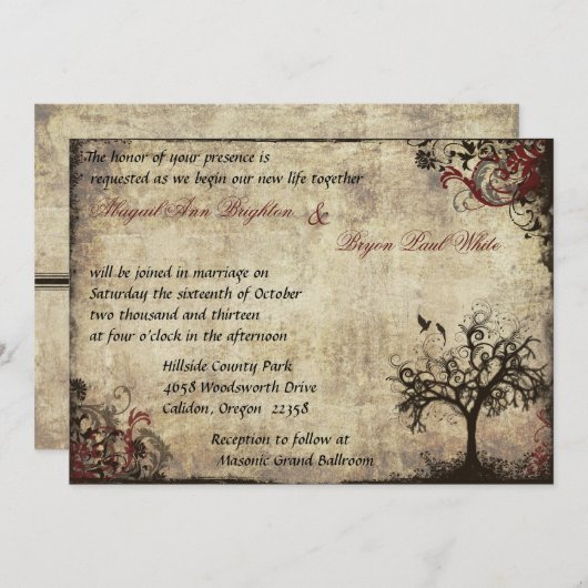 ヴィンテージニューライフ結婚式招待状イン・ワイン 招待状 (正面/裏面)