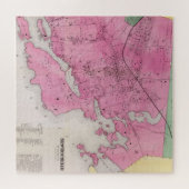 ヴィンテージニューロシェルNYの地図(1868) ジグソーパズル (横)