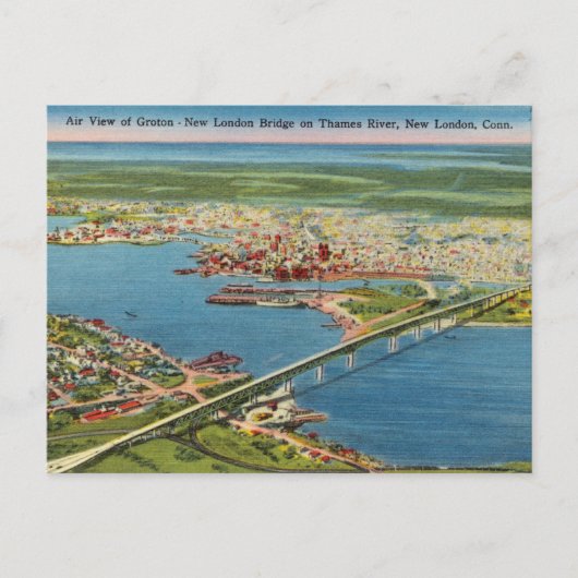 ヴィンテージニューロンドンブリッジ，ニューロンドン，コネチカット ポストカード (正面)