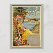 ヴィンテージニースフランスのリビエラ冬の旅行広告 ポストカード (正面)