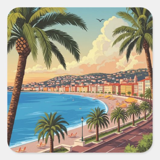 ヴィンテージニースフランストラベル スクエアシール (正面)