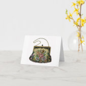 ヴィンテージニードルポイント手提げノート カード (黄色い花)