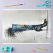 ヴィンテージニーハイブーツ水の色の分離 薄葉紙 (クラフト)