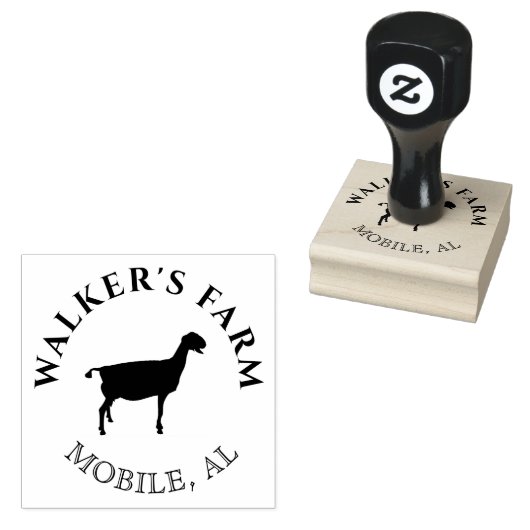 ヴィンテージヌビアンヤギのモノグラムスタンプ ラバースタンプ (押印)