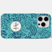 ヴィンテージネイビーアクアイエローダマスクパーソナライゼーションiPhone Case-Mate iPhoneケース (裏面 (横))