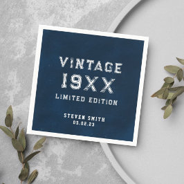 ヴィンテージネイビーカスタムル40歳の誕生日 スタンダードカクテルナプキン