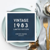 ヴィンテージネイビーカスタムル40歳の誕生日 スタンダードカクテルナプキン