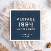 ヴィンテージネイビーカスタムル40歳の誕生日 スタンダードカクテルナプキン