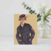 ヴィンテージネイビーガールハワードチャンドラークリスティ ポストカード (スタンド正面)