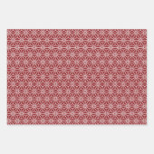 ヴィンテージネイビーパープルレッドアサノハ日本柄 ラッピングペーパーシート (正面3)