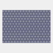 ヴィンテージネイビーパープルレッドアサノハ日本柄 ラッピングペーパーシート (正面)