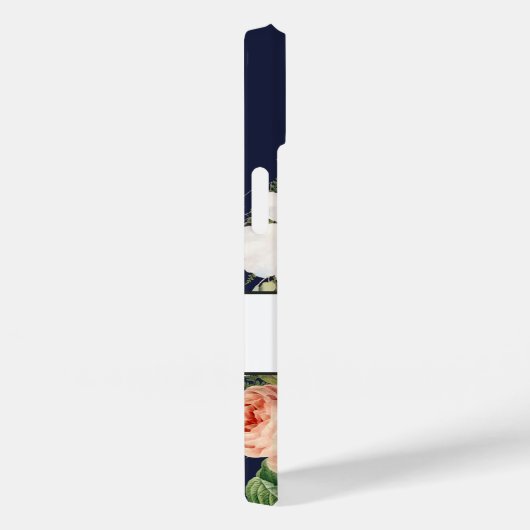 ヴィンテージネイビーピンクn白フローラw花かわいらし付 Case-Mate iPhoneケース (裏面 / 右)