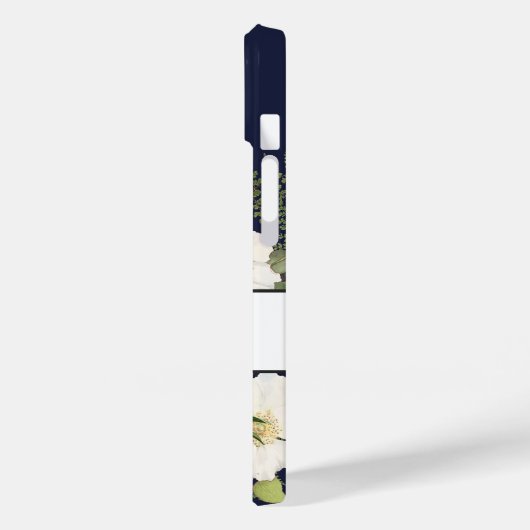 ヴィンテージネイビーピンクn白フローラw花かわいらし付 Case-Mate iPhoneケース (裏面 / 左)