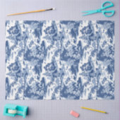 ヴィンテージネイビーブルーチノイスリー中国建物 薄葉紙 (クラフト)