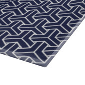 ヴィンテージネイビーブルーホワイトジャパン毘沙門模様 カッティングボード (角)