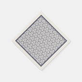 ヴィンテージネイビーブルーホワイトジャパン毘沙門模様 スタンダードカクテルナプキン (角)