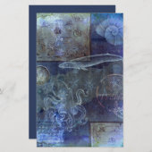 ヴィンテージネイビーブルー海ライフデクスカップブック (正面/裏面)