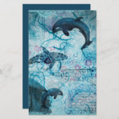 ヴィンテージネイビーブルー海ライフデクスカップブック (正面/裏面)