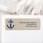 ヴィンテージネイビーブルー航海のいかり住所 シール (インサイチュ)