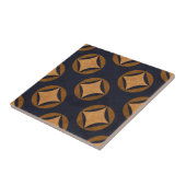 ヴィンテージネイビーブルー金ゴールド抽象芸術幾何学的パターン タイル (側面)