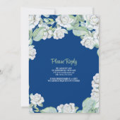 ヴィンテージネイビーホワイトローズ80th誕生日招待状 招待状 (裏面)