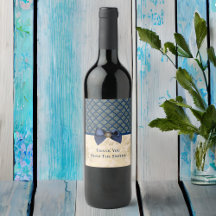 ヴィンテージネイビー金ゴールドダマスクありがとうお名前