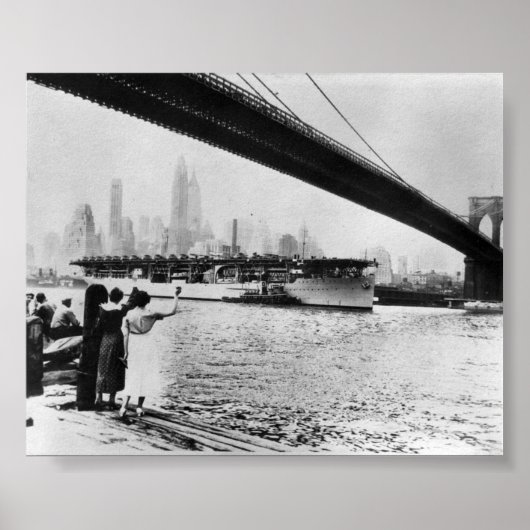 ヴィンテージネイビーUSSラングレーニューヨークNY ポスター (正面)