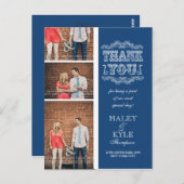 ヴィンテージネイビ結婚ー写真の投稿カード ポストカード (正面/裏面)