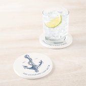 ヴィンテージネイビ航海のいかりレイクハウスボート コースター (側面)