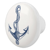 ヴィンテージネイビ航海のいかりレイクハウスボート セラミックノブ (右)