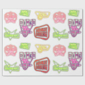 ヴィンテージネオンシンボルや象徴レトロ中世紀型 ラッピングペーパー (フラット)